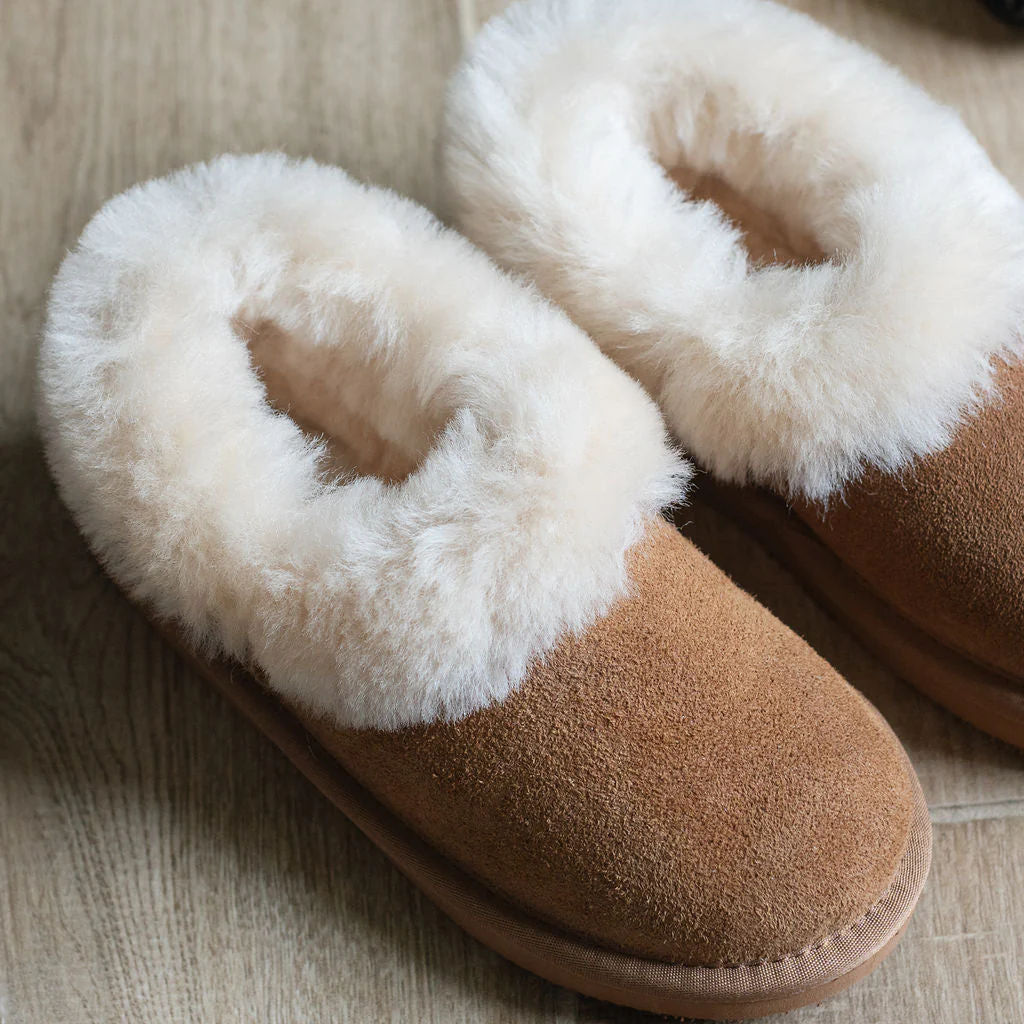 Children's 'Lottie' Sheepskin Slippers - Chestnut - Image 3