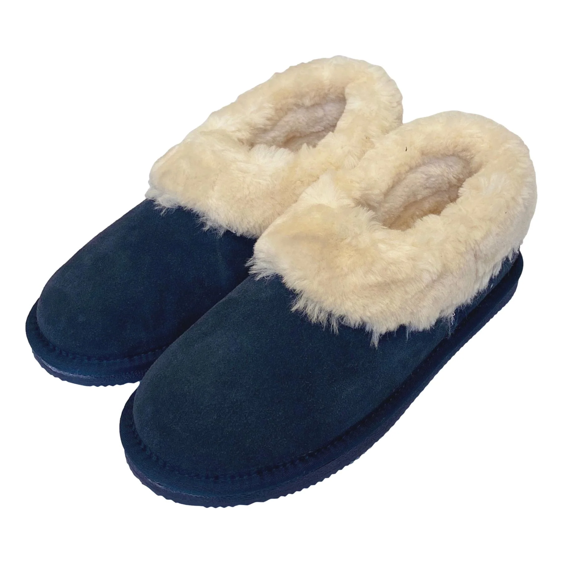 Deluxe Ladies 'Alice' Lambswool Slipper Boot - Navy - Image 5