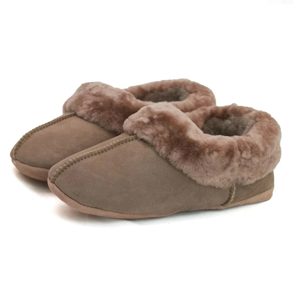 Deluxe Ladies 'Amelia' Sheepskin Slippers - Mink - Image 3