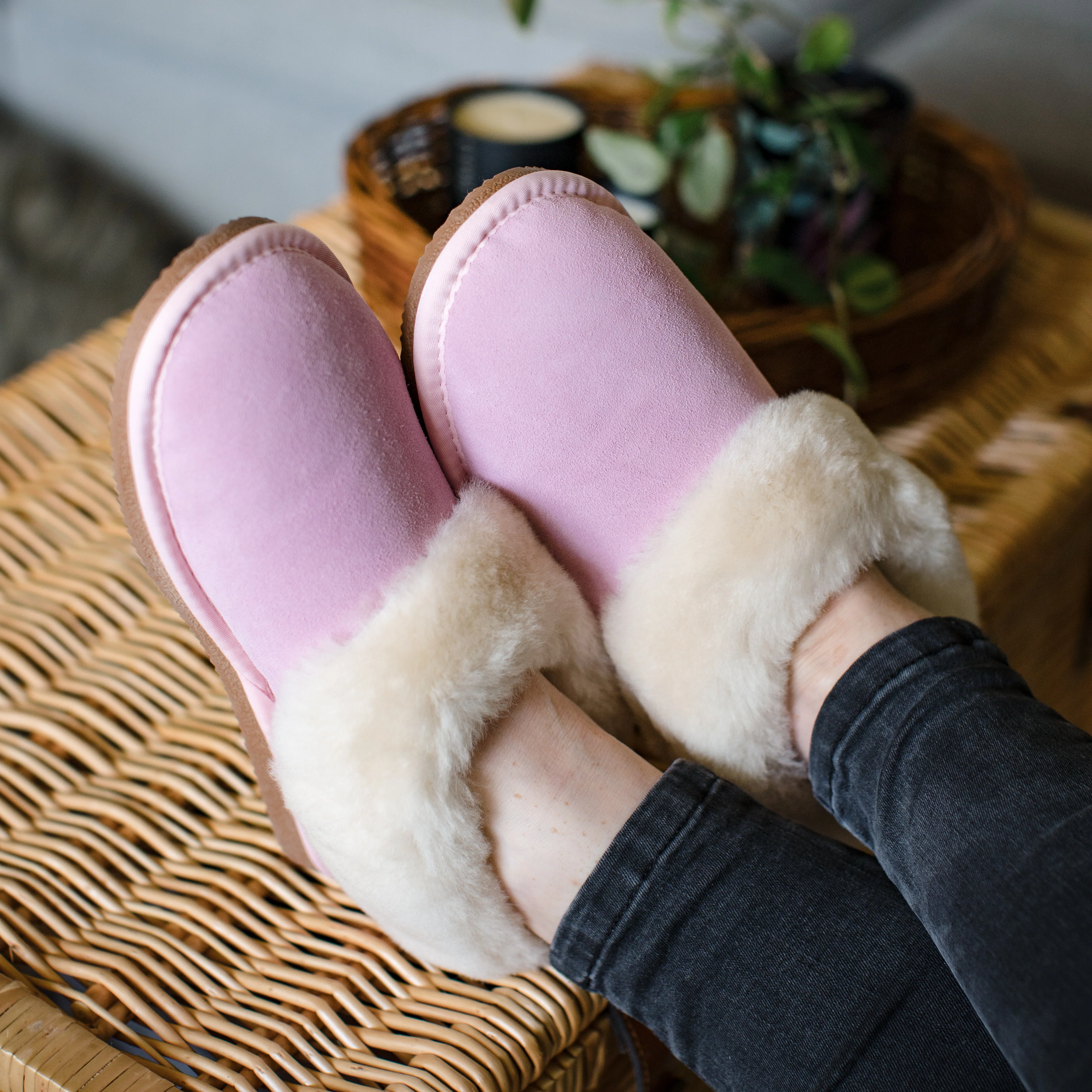 Deluxe Ladies 'Beccy' Sheepskin Slipper Boot - Rose - Image 3