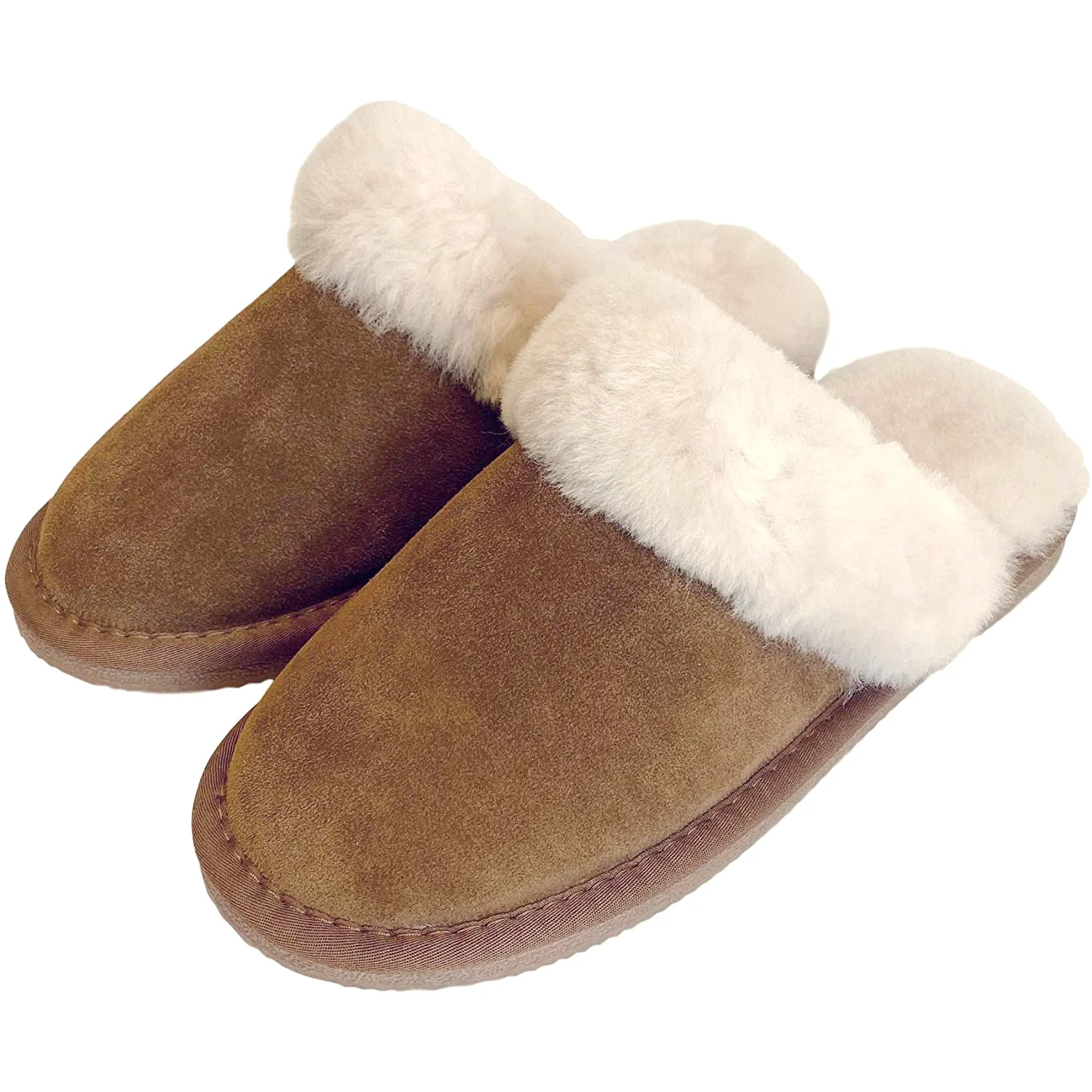 Deluxe Ladies 'Daisy' Sheepskin Slipper Mule - Chestnut - Image 3