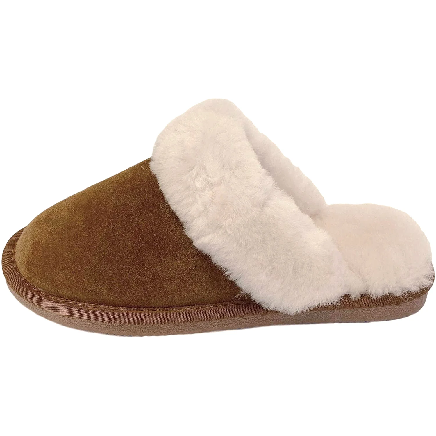 Deluxe Ladies 'Daisy' Sheepskin Slipper Mule - Chestnut - Image 4