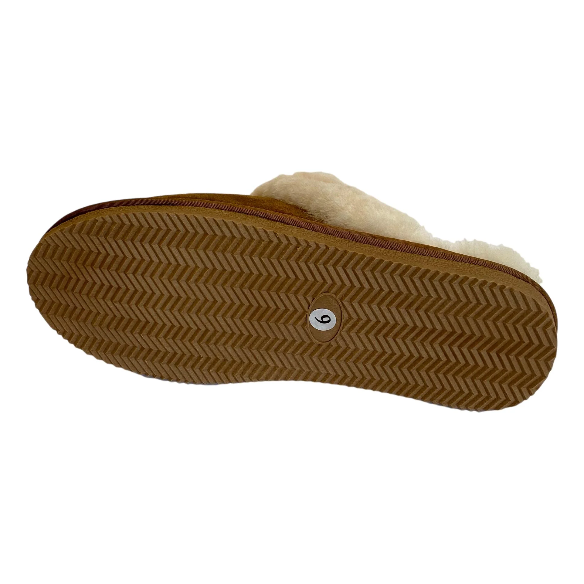 Deluxe Ladies 'Daisy' Sheepskin Slipper Mule - Chestnut - Image 5