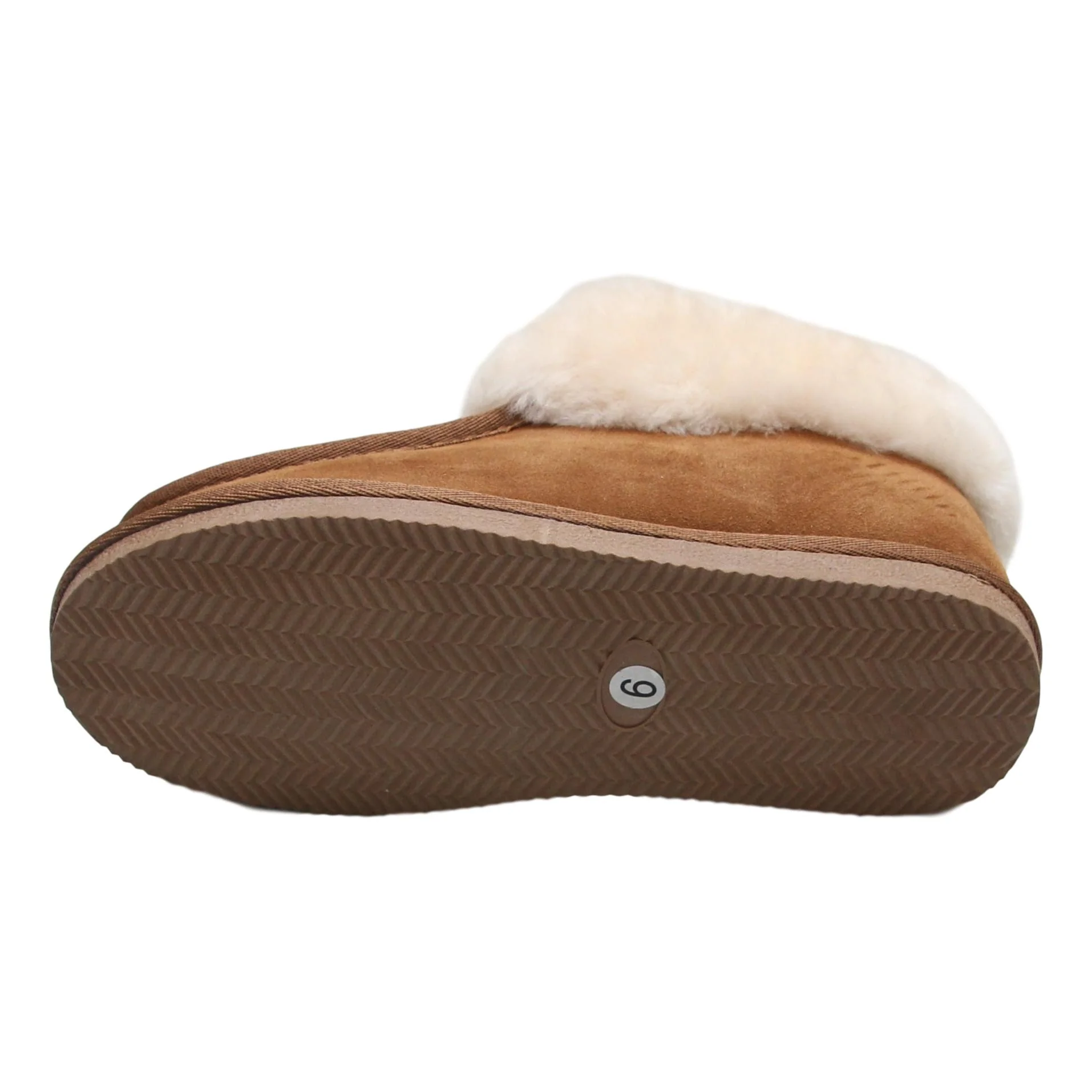 Deluxe Ladies 'Madison' Sheepskin Slipper Boot - Chestnut - Image 6
