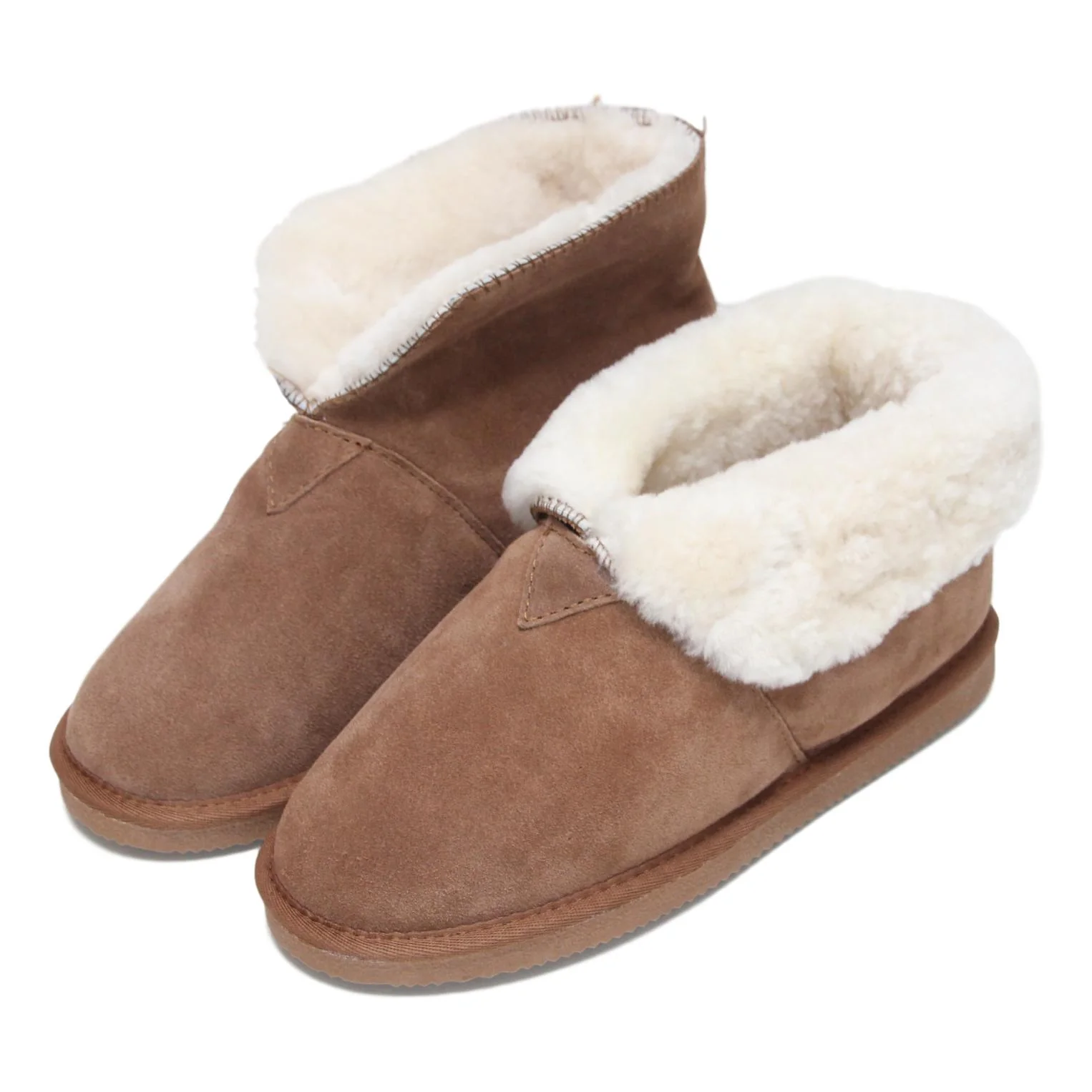 Deluxe Ladies 'Sarah' Sheepskin Slipper Boot - Chestnut - Image 5