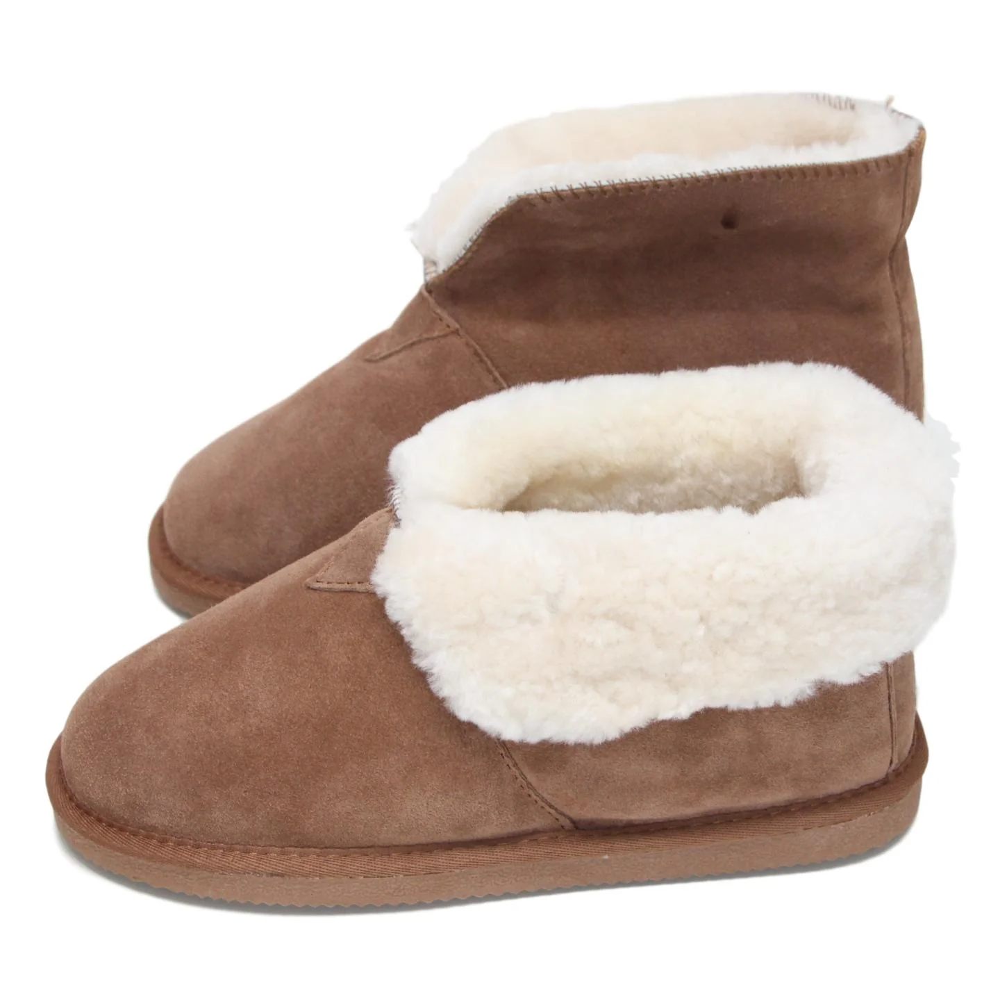 Deluxe Ladies 'Sarah' Sheepskin Slipper Boot - Chestnut - Image 7