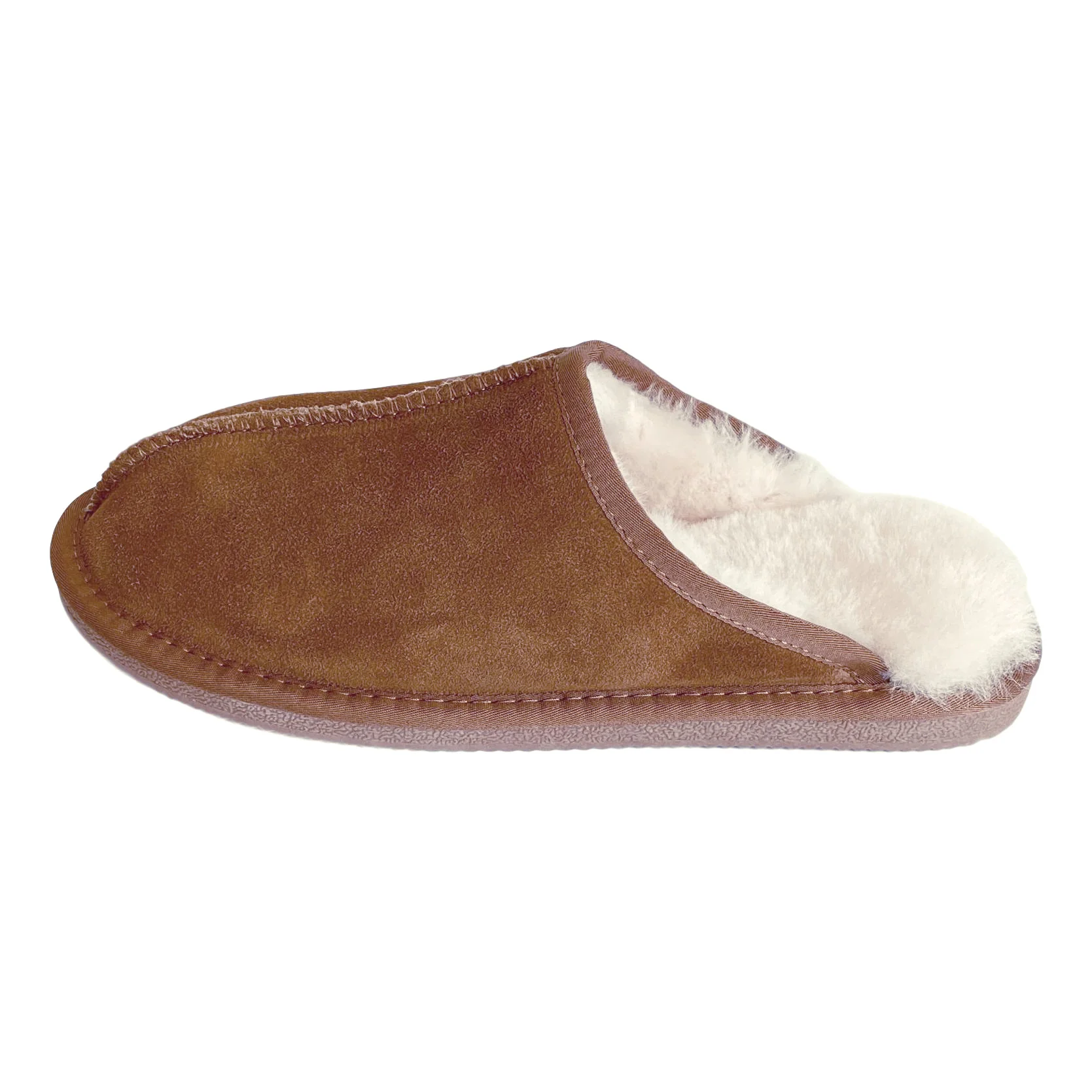 Deluxe Mens 'Michael' Sheepskin Slipper Mule - Chestnut - Image 5
