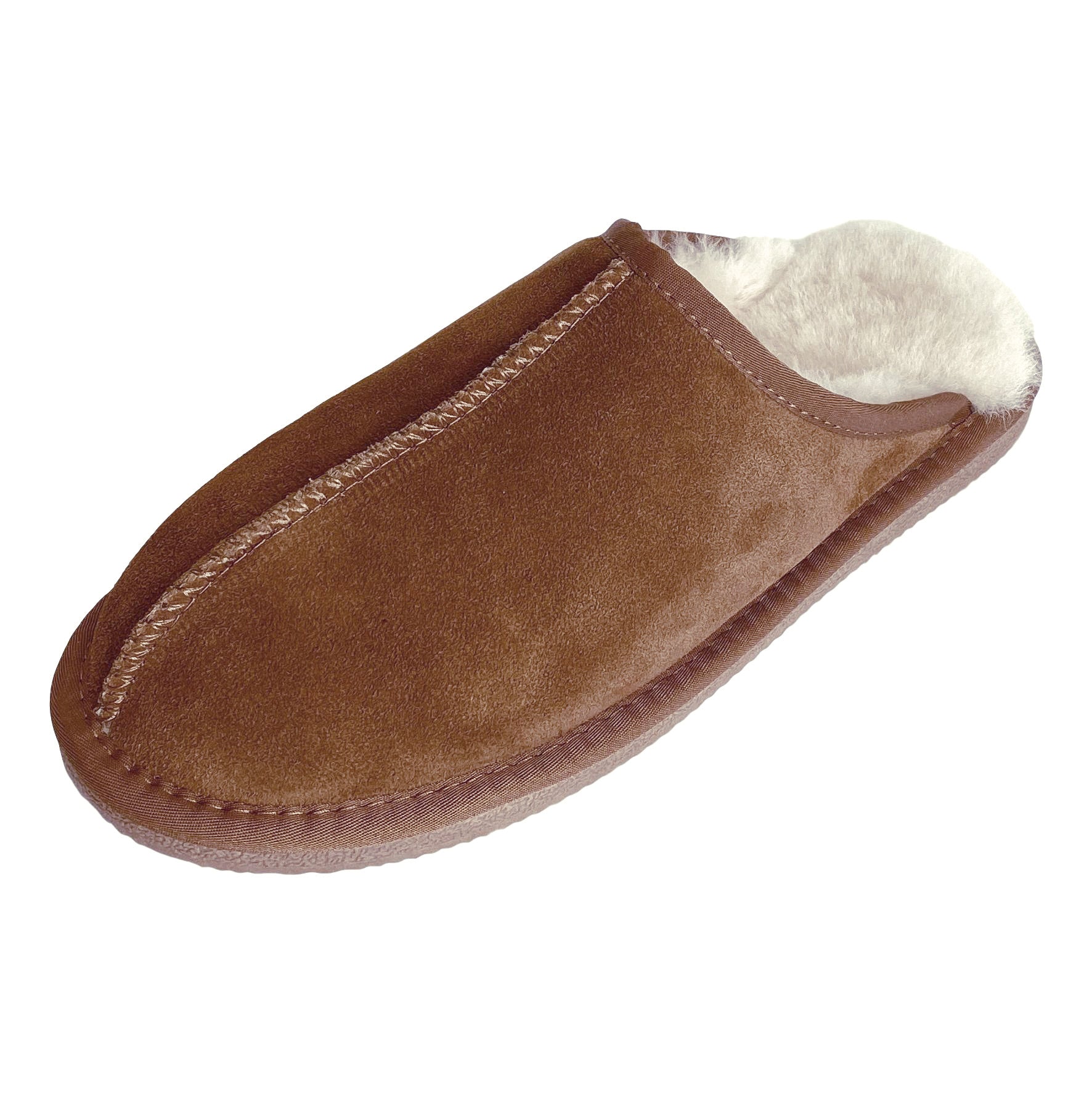 Deluxe Mens 'Michael' Sheepskin Slipper Mule - Chestnut - Image 6