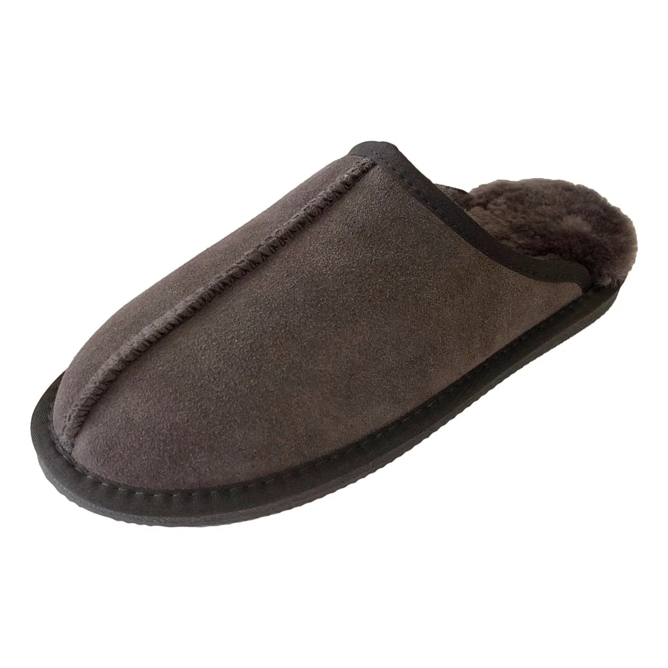 Deluxe Mens 'Michael' Sheepskin Slipper Mule - Chocolate - Image 4