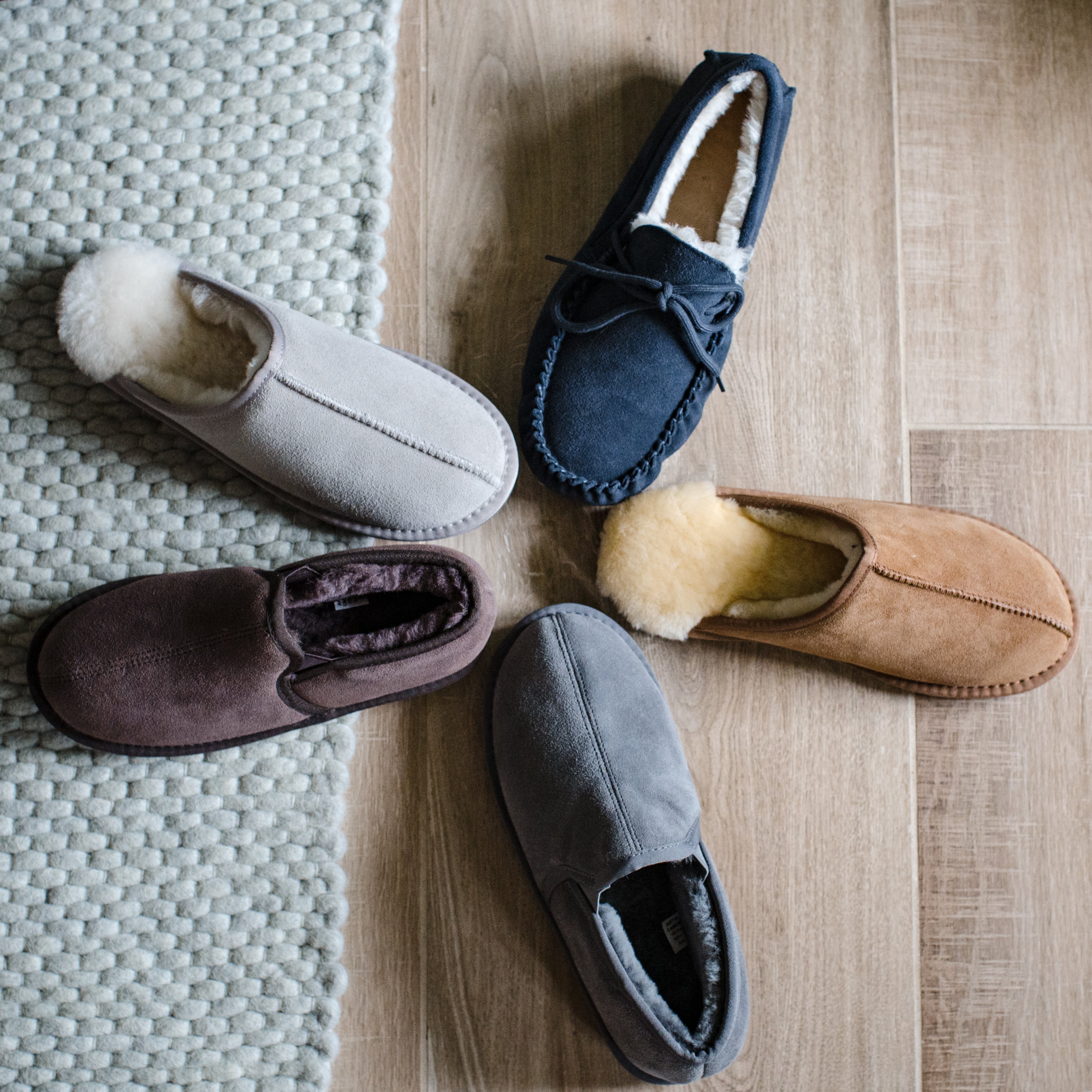 Deluxe Mens 'Michael' Sheepskin Slipper Mule - Dark Grey - Image 3