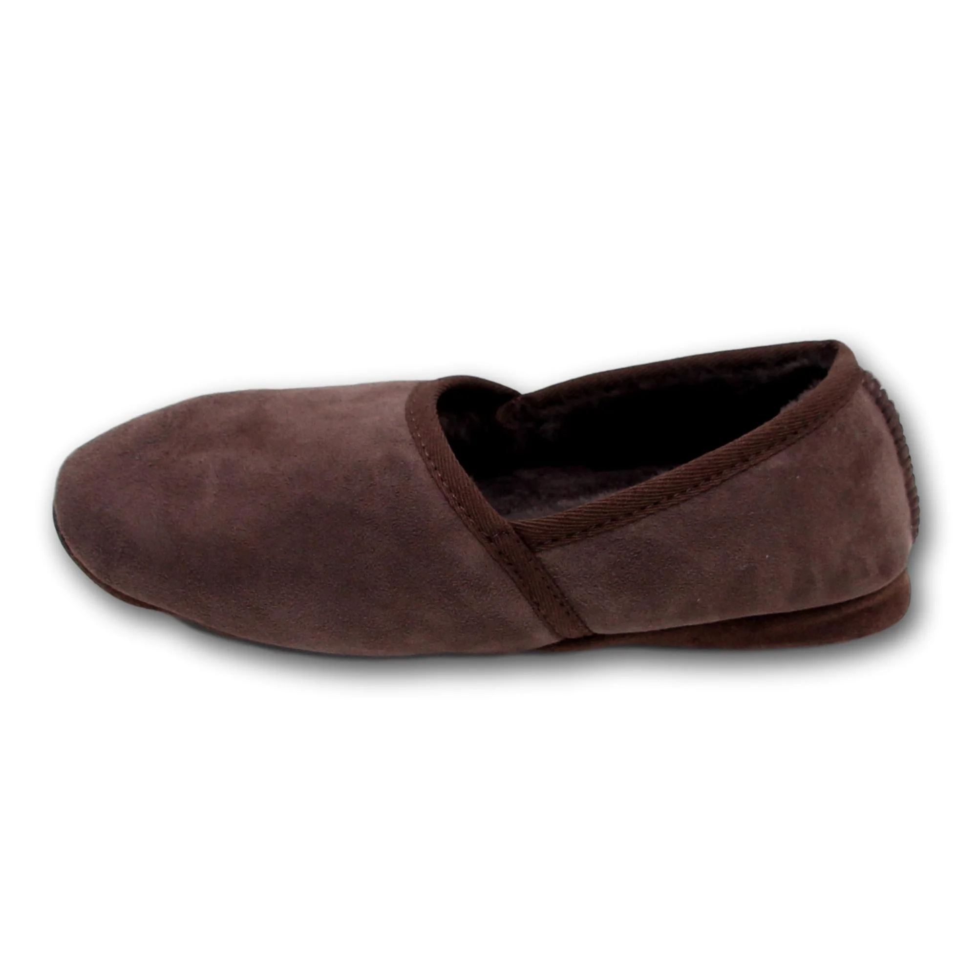 Deluxe Mens 'Noah' Sheepskin Slippers with Soft Sole - Chocolate - Image 3
