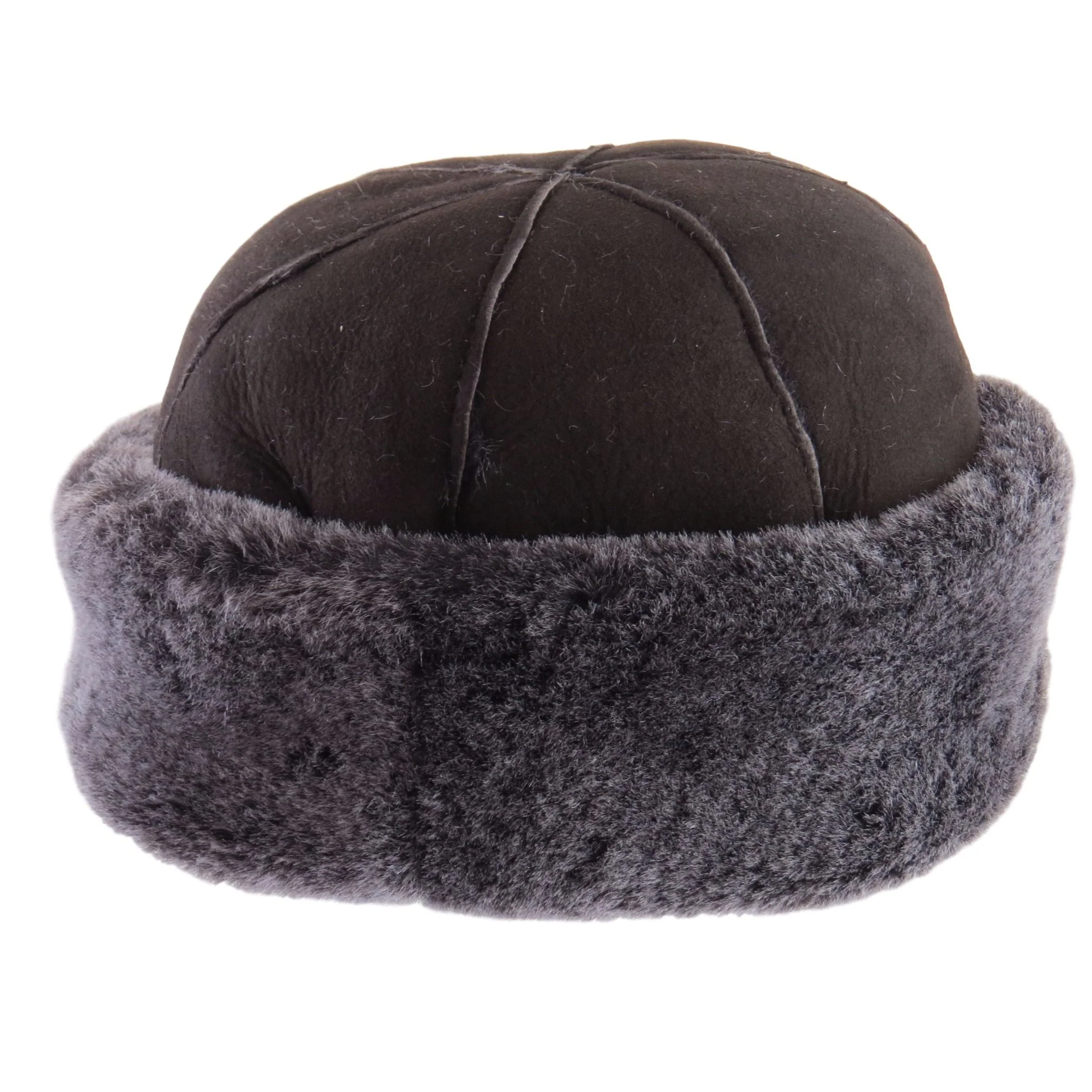 Ladies Brown Panel Dome Sheepskin Hat - Duxford