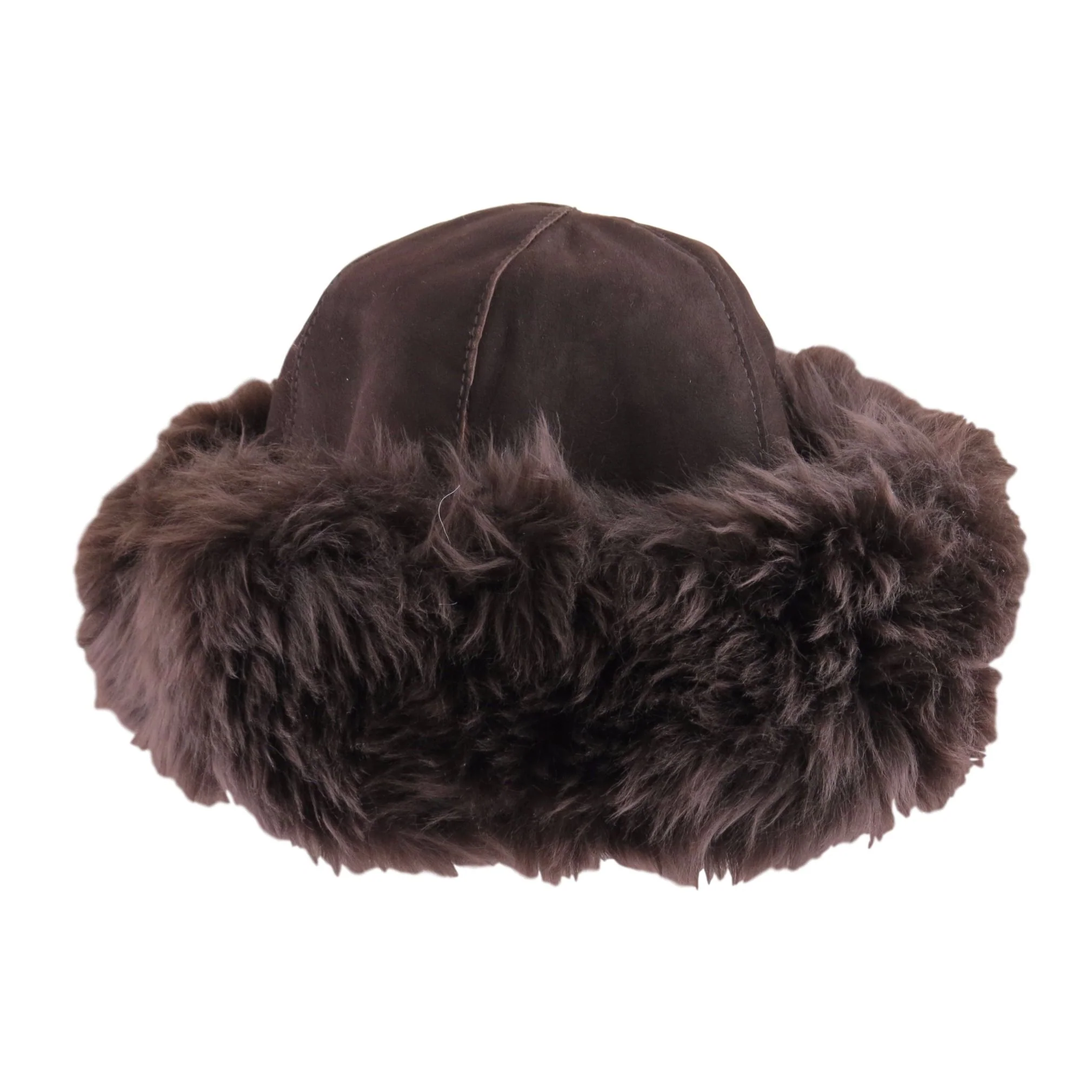 Ladies Brown Panel Dome Sheepskin Hat - Moritz