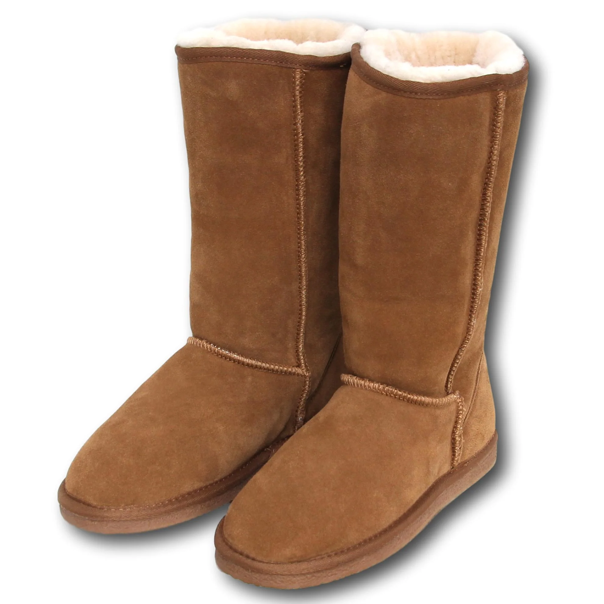 Deluxe Ladies 'Kate' Sheepskin Tall Boots - Chestnut - Image 3