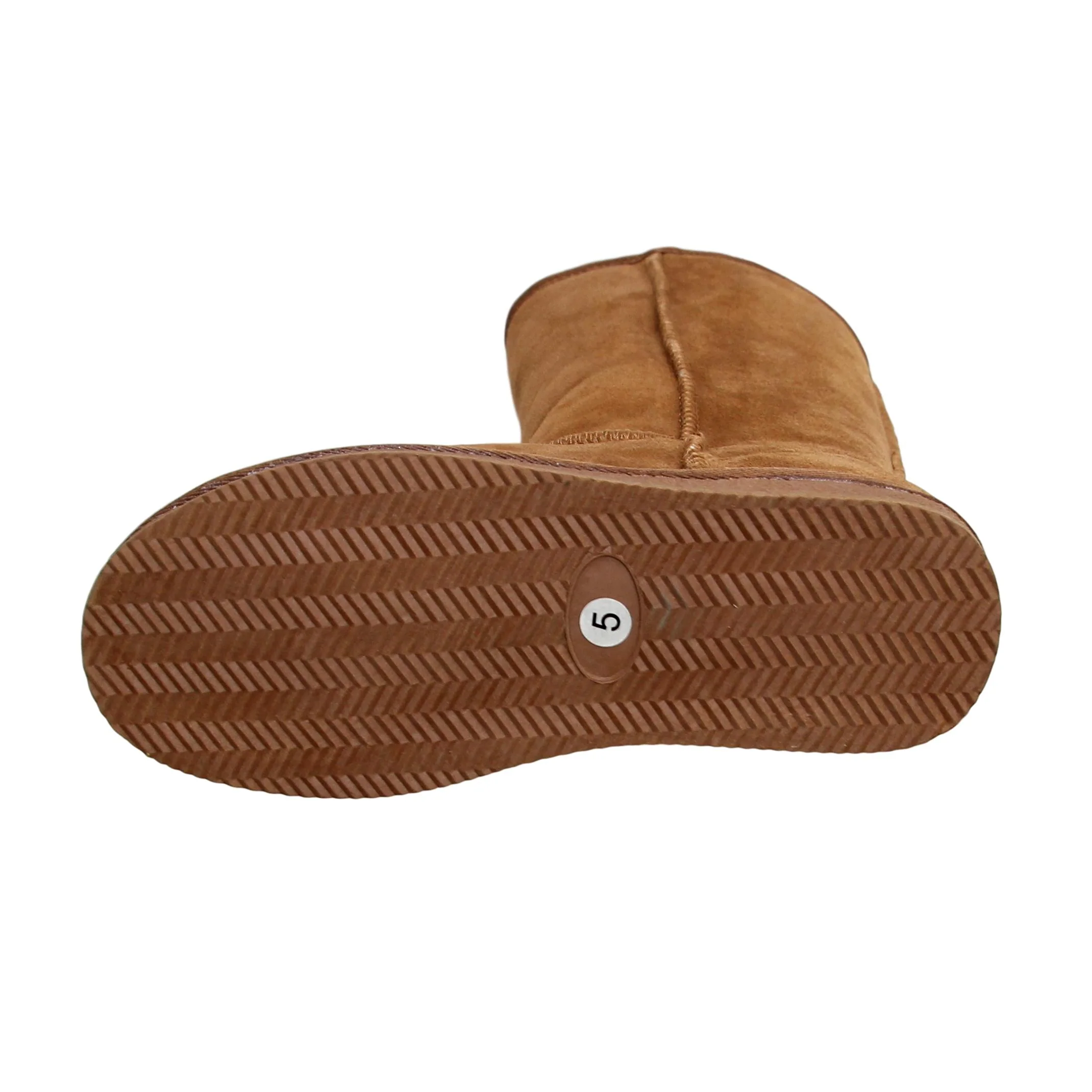 Deluxe Ladies 'Kate' Sheepskin Tall Boots - Chestnut - Image 4
