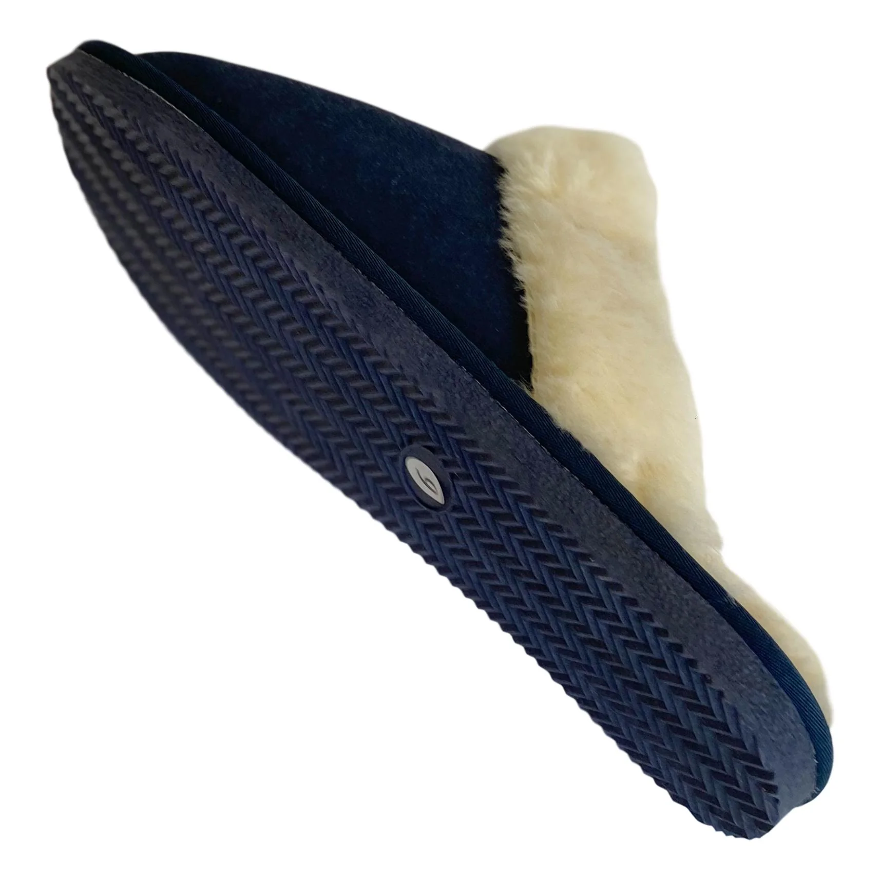 Ladies 'Luna' Wool Lined Slipper Mule - Navy - Image 6
