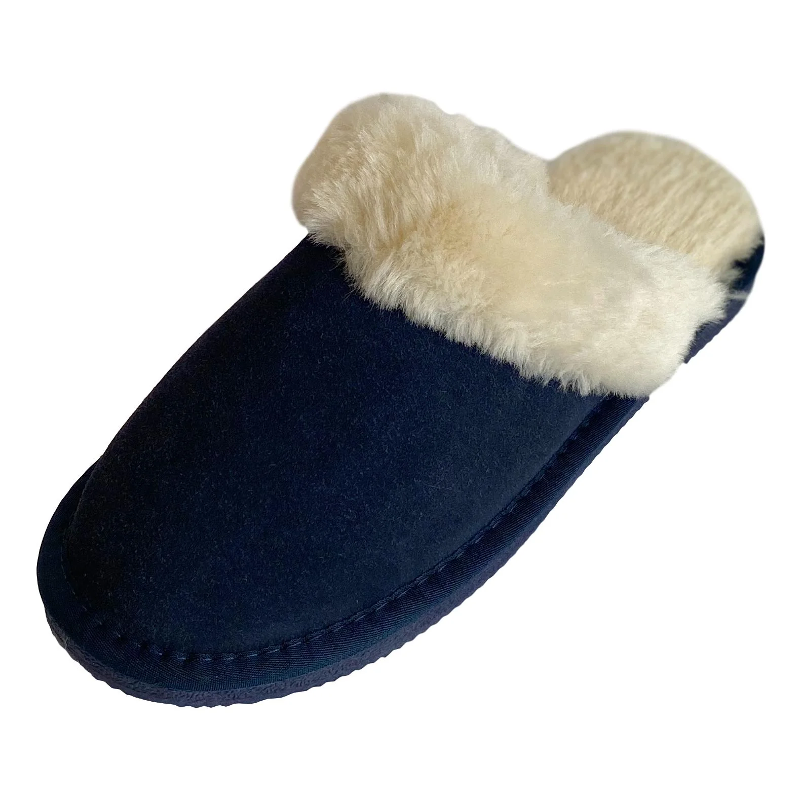 Ladies 'Luna' Wool Lined Slipper Mule - Navy - Image 8