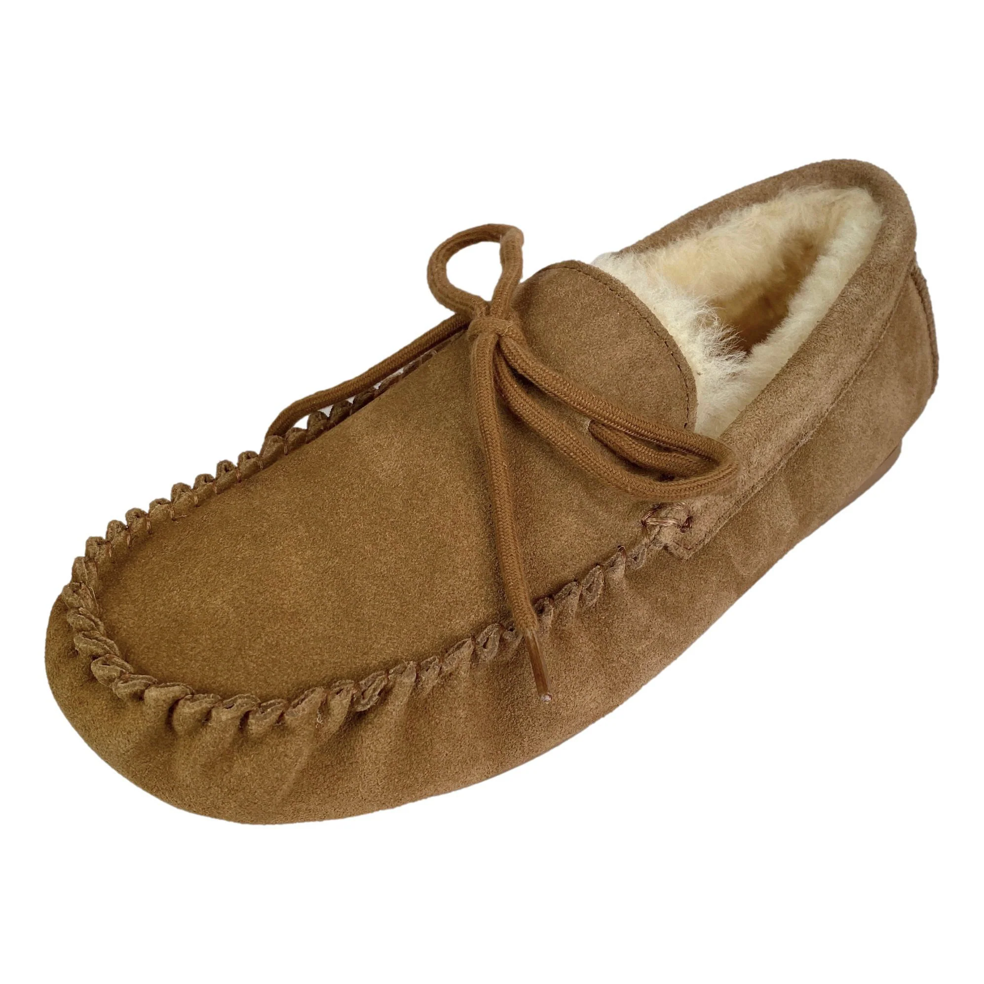 Ladies 'Susie' Lambswool Moccasin with Hard Sole - Chestnut - Image 4