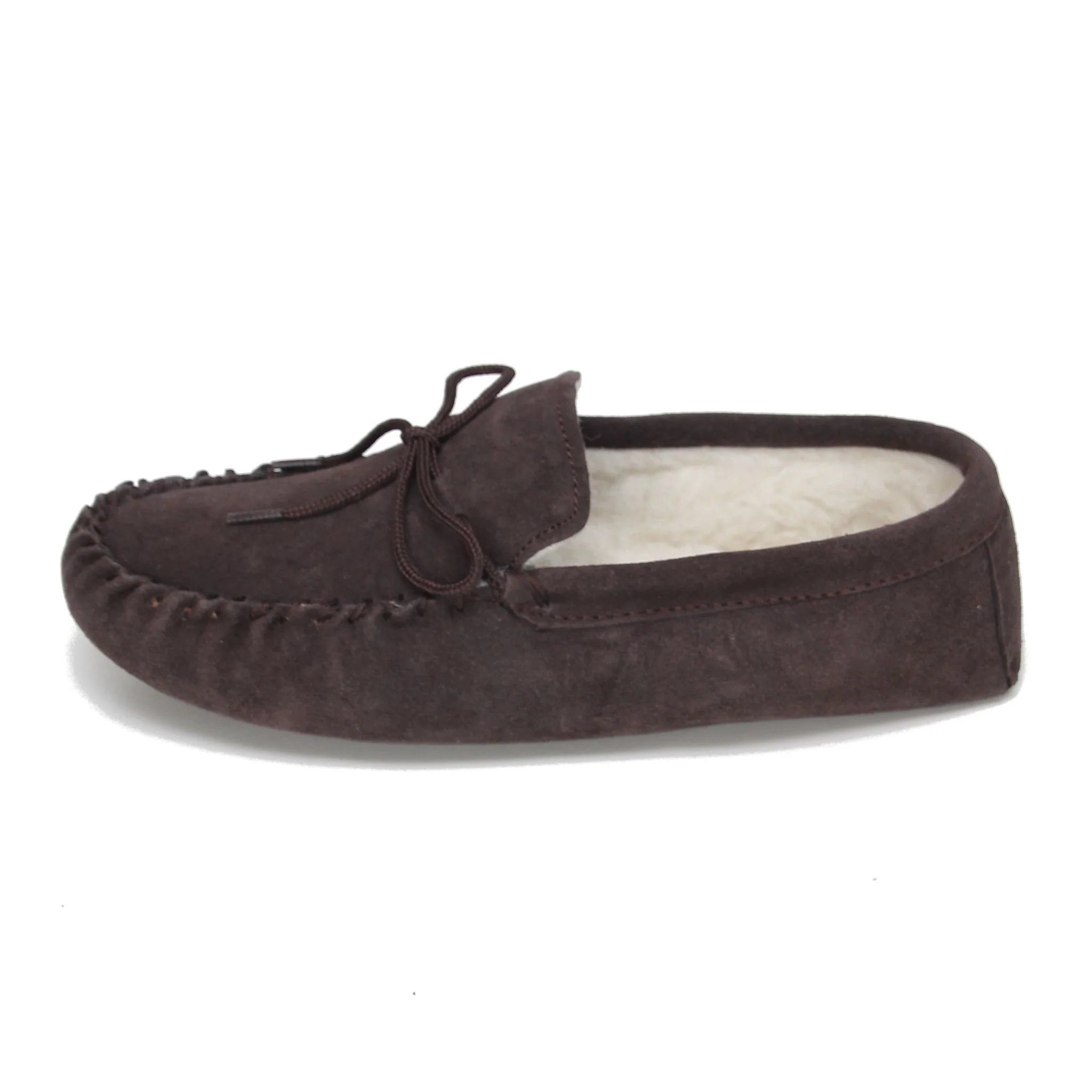 Ladies 'Taylor' Lambswool Moccasin with Soft Sole - Brown - Image 3