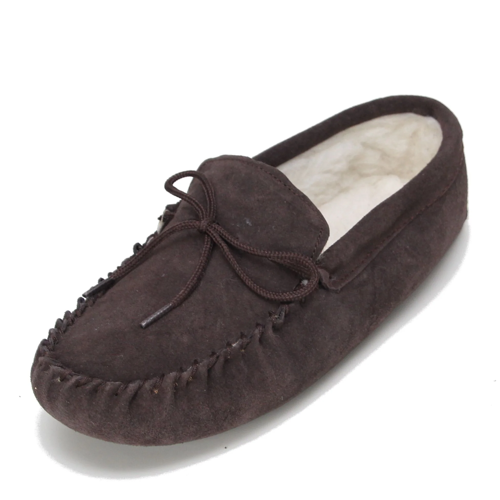 Ladies 'Taylor' Lambswool Moccasin with Soft Sole - Brown - Image 4