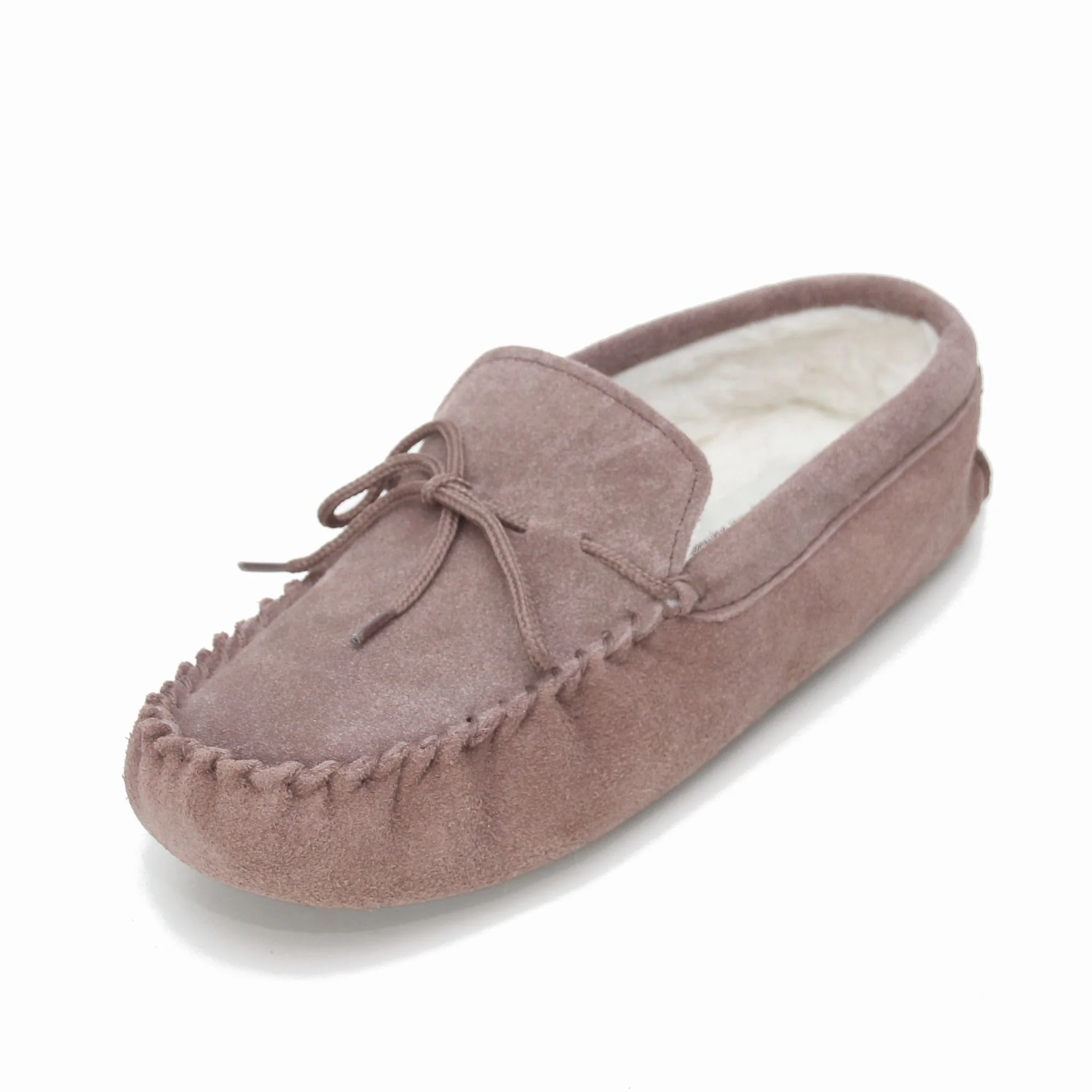Ladies 'Taylor' Lambswool Moccasin with Soft Sole - Camel - Image 4