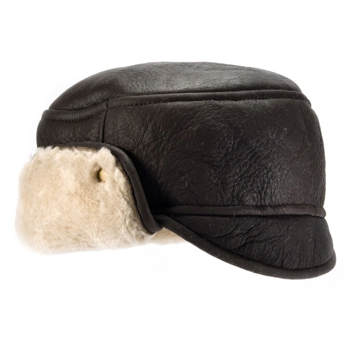 Mens Chocolate Trapper Sheepskin Hat - Caxton Design