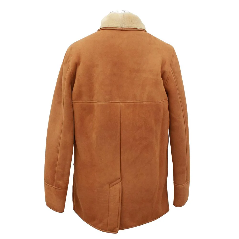 Mens Edward Suede Sheepskin Jacket - Tan - Image 3