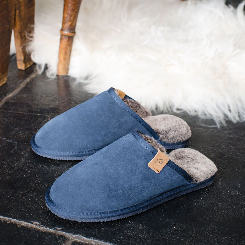 Men's Ellis Sheepskin Lined Slipper Mule - Navy/Tipped - Image 2