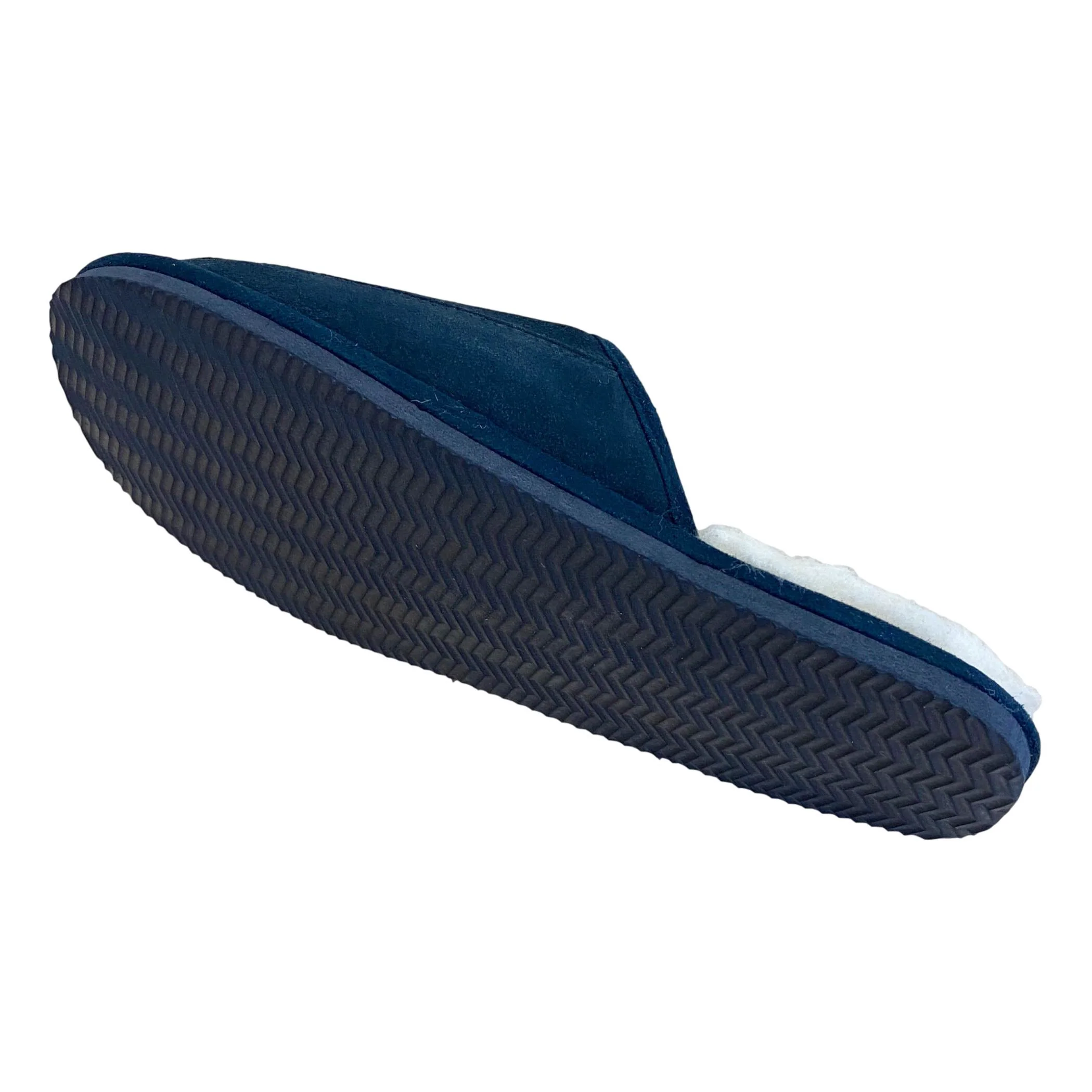 Men's 'James' Lambswool Slipper Mules - Navy - Image 4