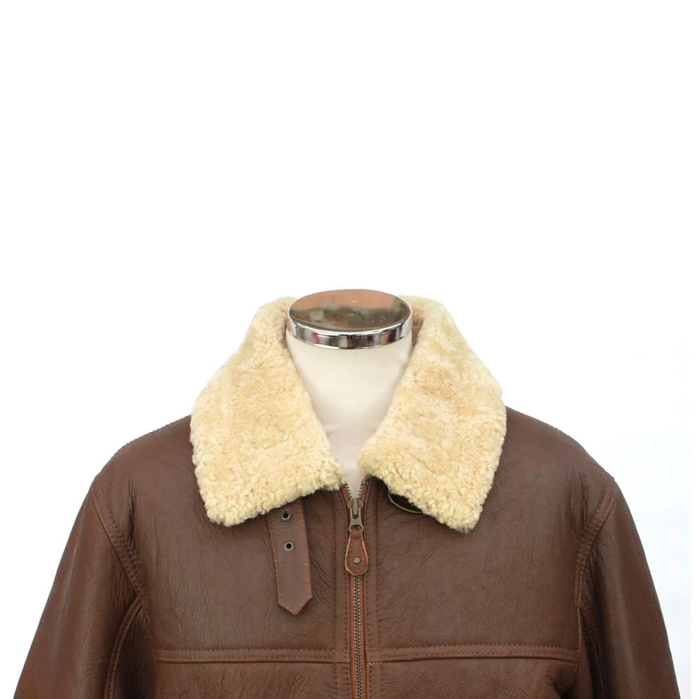 Men's Shaun Leather Sheepskin Jacket - Cognac - Image 4